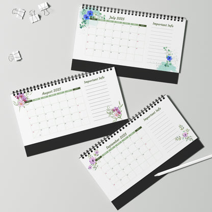 Desktop Calendar 2025 | Productivity Desktop Calendar | Desktop Planner for School, Office, Home