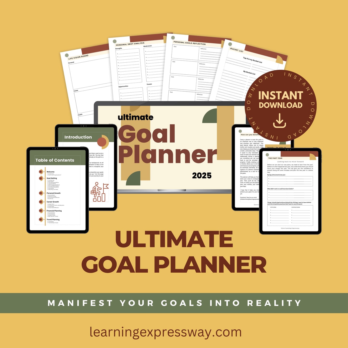 Ultimate Goal Planner 2025 – Printable PDF (Digital Download)