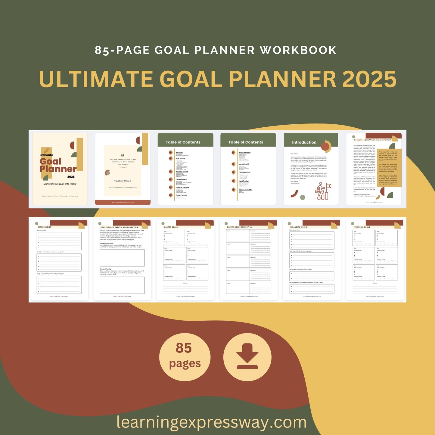 Ultimate Goal Planner 2025 – Printable PDF (Digital Download)