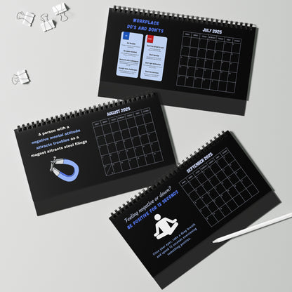 Desk Calendar 2025 | Productivity Desk Calendar | Desk Calendar for Office & Home Office