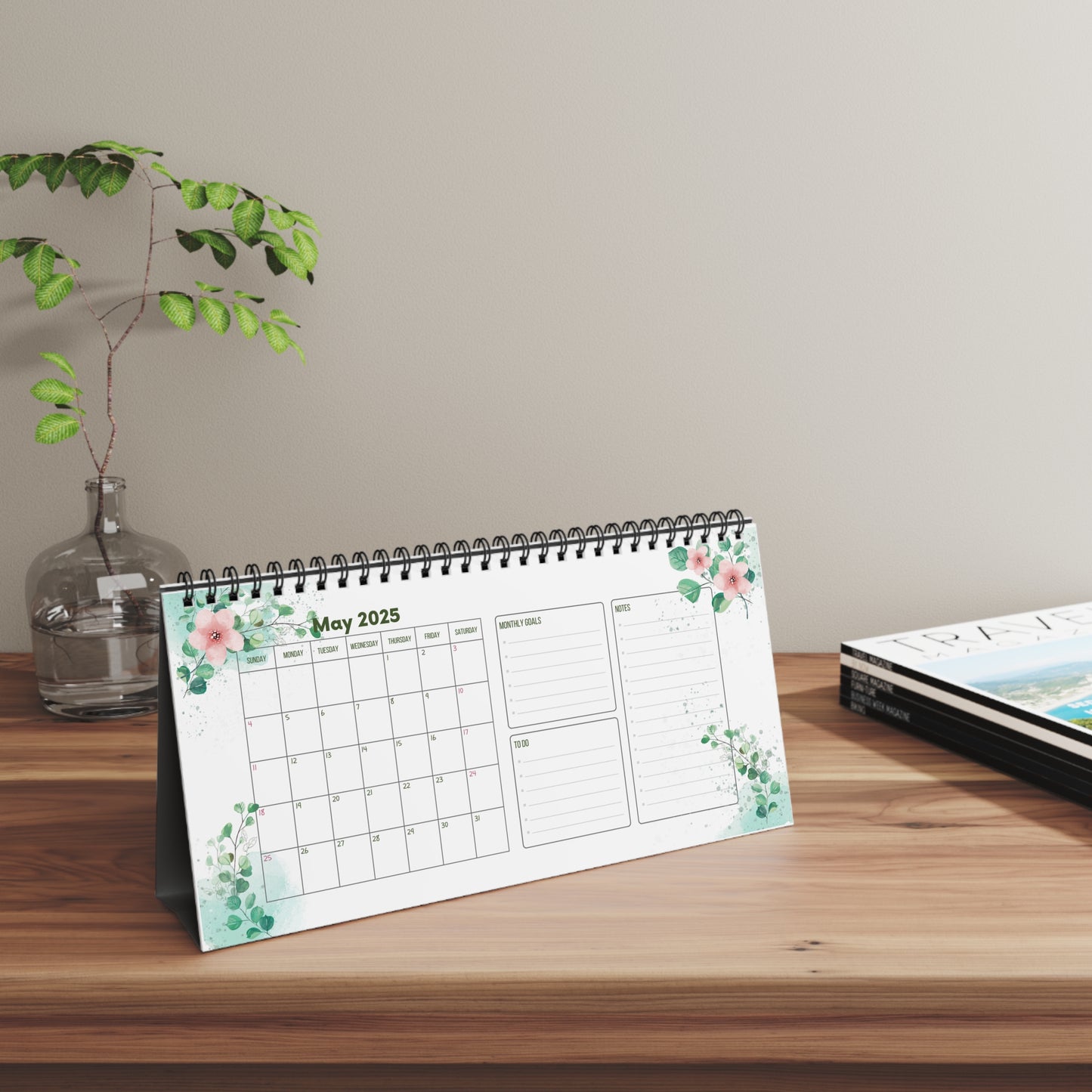 Desktop Calendar 2025 | Productivity Desktop Calendar | Desktop Planner for School, Office, Home