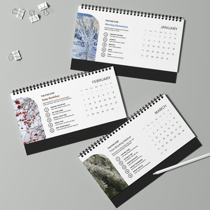 Desktop Calendar 2025 | Productivity Desktop Calendar | A Year of Mindful Productivity | 12 essential practices for purposeful living