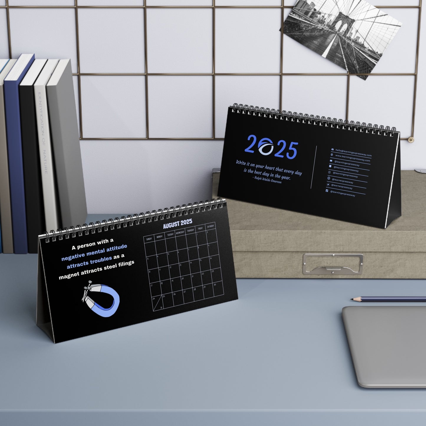 Desk Calendar 2025 | Productivity Desk Calendar | Desk Calendar for Office & Home Office