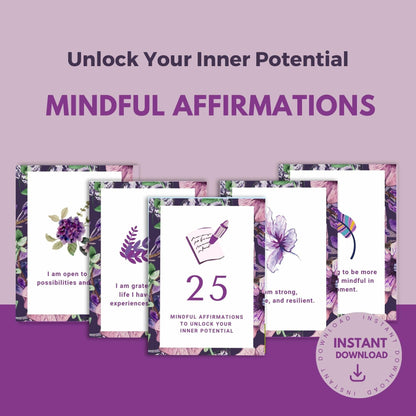 Unlock Your Inner Potential with Mindful Life Affirmations - Digital Download