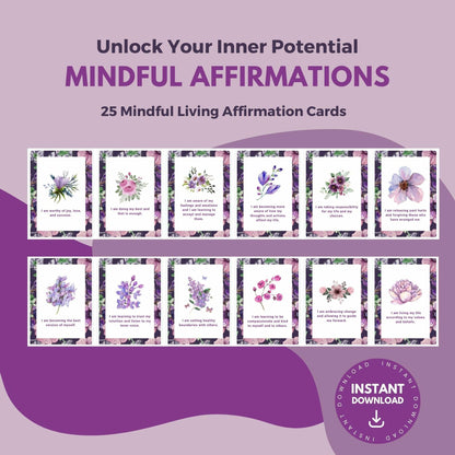 Unlock Your Inner Potential with Mindful Life Affirmations - Digital Download