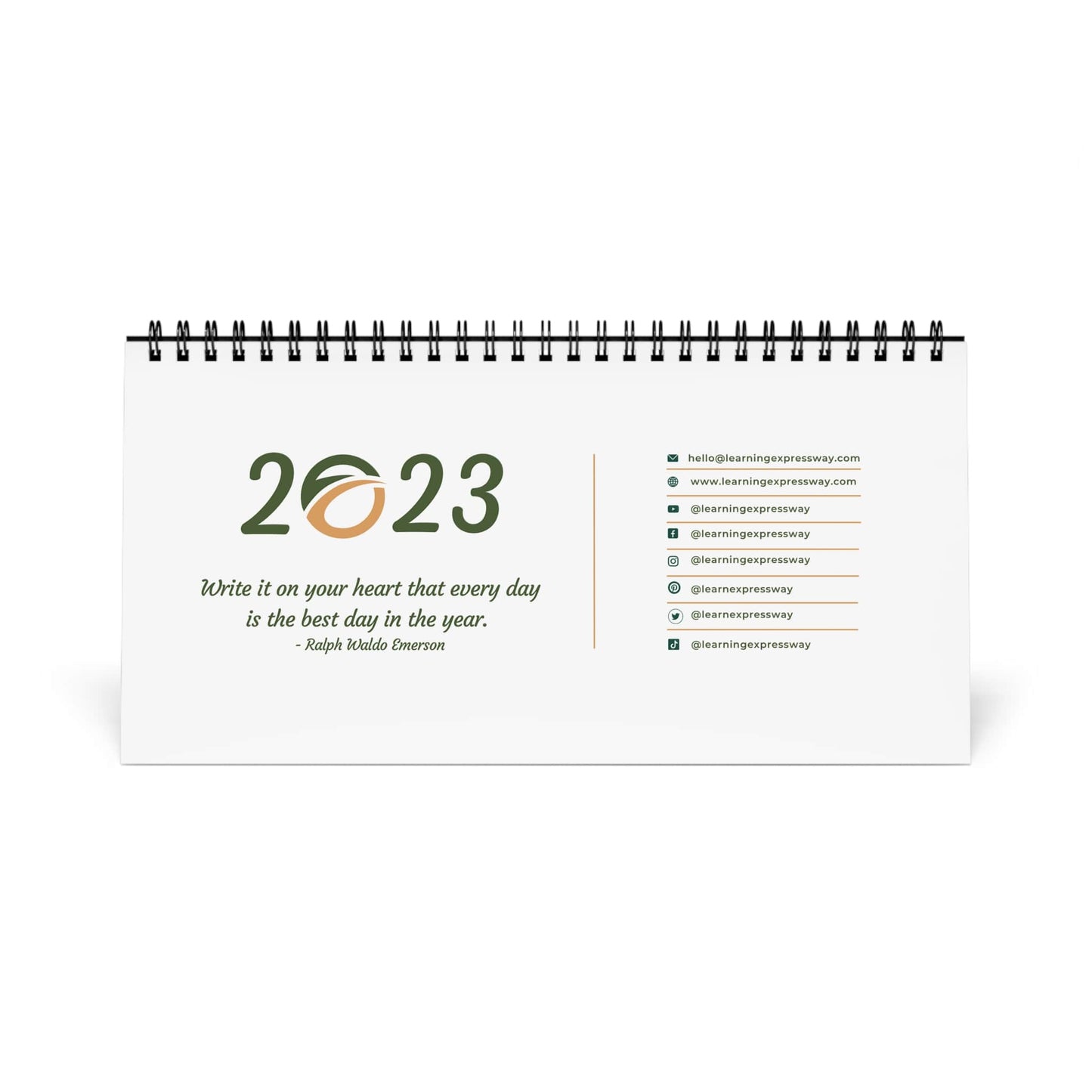 Desktop Calendar 2023 | Productivity Desktop Calendar | Desktop Planner for School, Office, Home, Twin Wire, 10x5 inch.