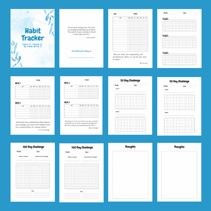 Habit Tracker Canva Template (Digital Download)