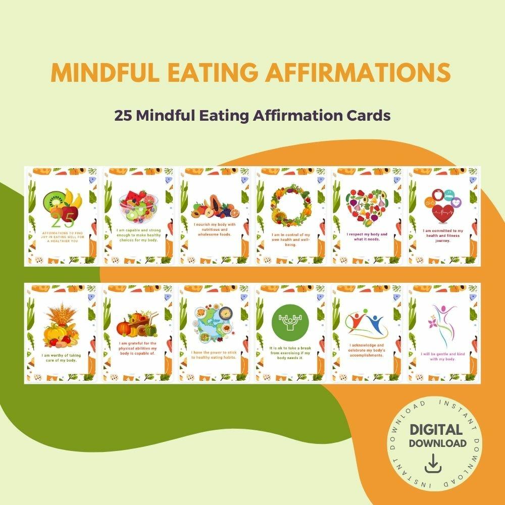 Affirmation Cards to Find Joy in Eating Well for a Healthier You