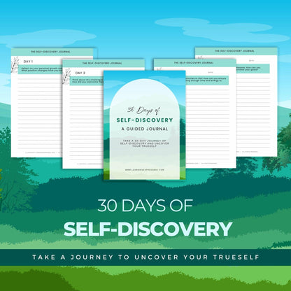 30 Day Self Discovery Journal | Self Help Workbook | Self Discovery Prompts - Printable PDF (Digital Download)